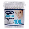 Палички ватні Білосніжка в круглій коробці, 100 шт