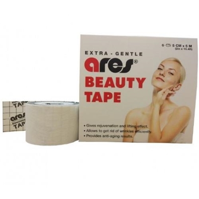 Кинезио тейп Ares Beauty 5 см х 5 м косметологический, белый