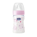 Бутылочка детская пластиковая Chicco Well-Being с соской силиконовой, нормальный поток, для девочек, 150 мл