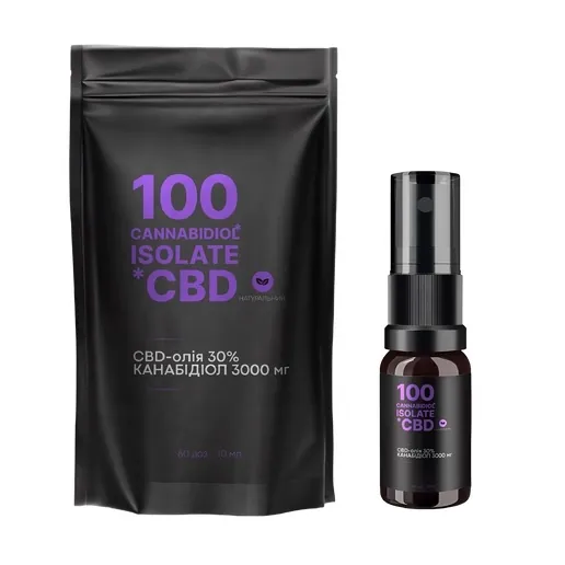 CBD 100 isolate олія 30% 3000 мг натуральний, 60 доз, 10 мл