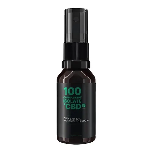 CBD 100 isolate олія 10% 2000 мг м'ята, 120 доз, 20 мл