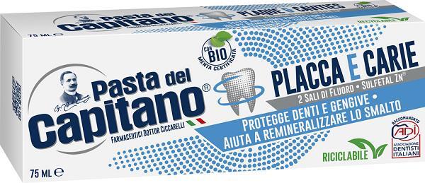 Зубна паста Pasta del Capitano Plaque&Cavities Проти карієсу та зубного нальоту, 75 мл