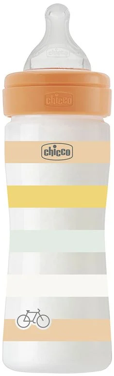 Бутылочка детская пластиковая Chicco Well-Being с соской силиконовой, средний поток, с 2 месяцев, нейтральная, 250 мл