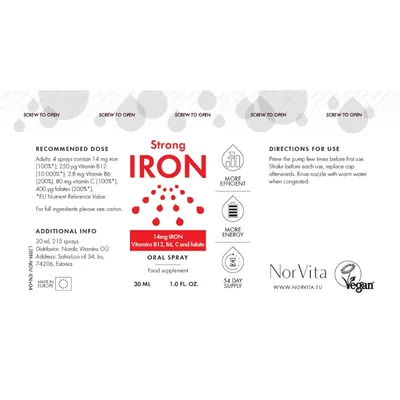 Залізо комплекс NorVita Strong Iron спрей, 30 мл