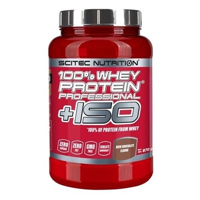 Протеин Scitec Nutrition 100% Whey Protein Professional + ISO, насыщенный шоколад, 870 г