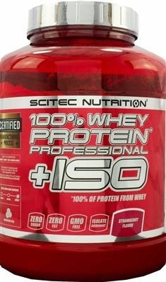 Протеин Scitec Nutrition 100% Whey Protein Professional + ISO, клубника, 870 г