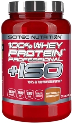 Протеин Scitec Nutrition 100% Whey Protein Professional + ISO, кокос-белый шоколад, 870 г