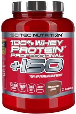 Протеин Scitec 100% Whey Protein Professional + ISO, насыщенный шоколад, 2280 г