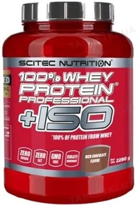 Протеїн сироватковий змішаний Scitec Nutrition 100% Whey Protein Professional + ISO насичений шоколад, 2280 г