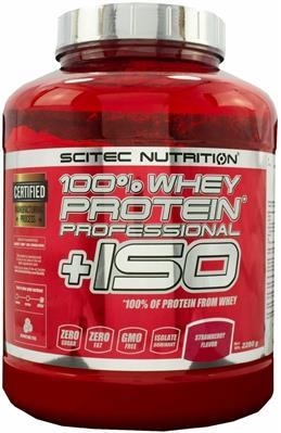 Протеин Scitec 100% Whey Protein Professional + ISO, клубника, 2280 г