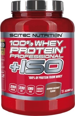 Протеин Scitec 100% Whey Protein Professional + ISO, миндаль-кокос, 2280 г