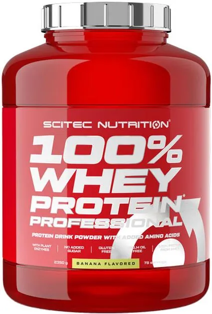Протеїн сироватковий змішаний Scitec Nutrition 100% Whey Protein Professional банан, 2350 г