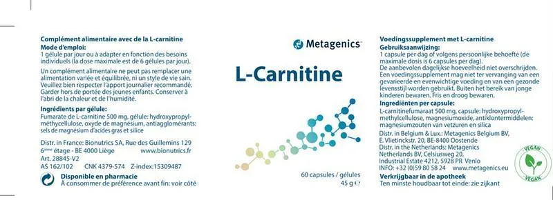 L-Карнітин Metagenics L-Carnitine капсули №60 у флак.