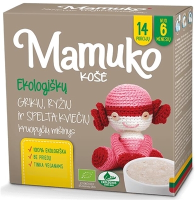 Крупа Mamuko органическая Смесь гречнево-рисово-пшеничная, 240 г