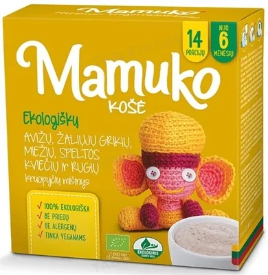 Крупа Mamuko органічна Суміш вівсяно-гречано-ячмінно-пшенично-житня, 240 г