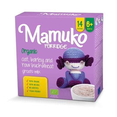 Крупа Mamuko органическая Смесь овсяно-гречнево-ячменная, 240 г