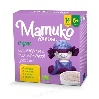 Крупа Mamuko органічна Суміш вівсяно-гречано-ячмінна, 240 г