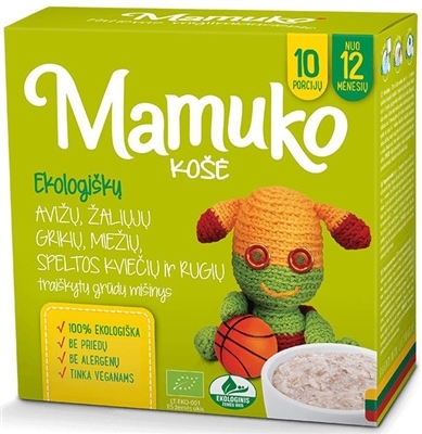 Крупа Mamuko органическая Смесь мультизерновая с овсяными хлопьями, 240 г