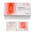 Серветки спиртові JS медичні 30 мм х 65 мм, 100 штук