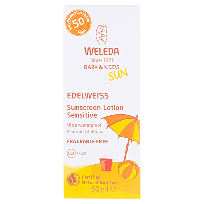 Крем Weleda Weleda Baby & Kids Sun SPF50 Эдельвейс солнцезащитный детский, 50 мл