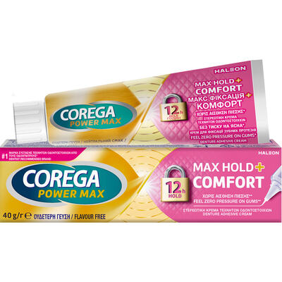 Крем Корега (Corega) для фиксации зубных протезов МАКС фиксация + Комфорт, 40 г