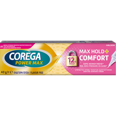 Крем Корега (Corega) для фиксации зубных протезов МАКС фиксация + Комфорт, 40 г