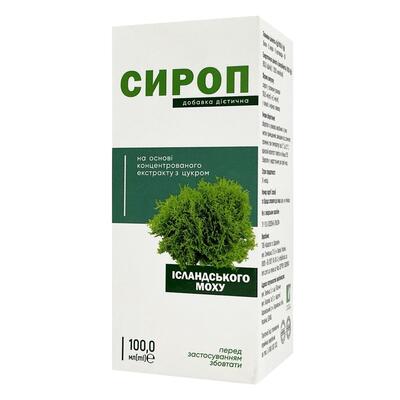 Исландского мха К&Здоровье сироп на основе концентрированного экстракта с сахаром, 100 мл