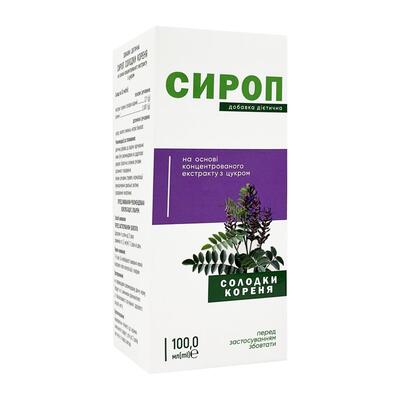 Солодки корня К&Здоровье сироп на основе концентрированного экстракта с сахаром, 100 мл