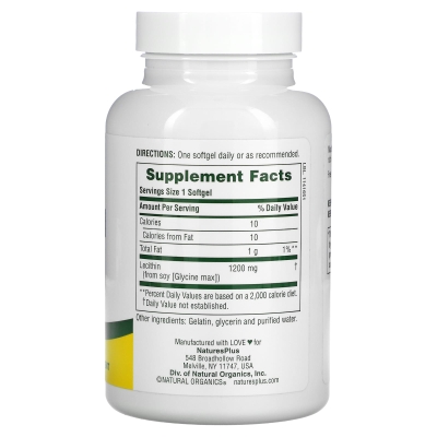 Лецитин із сої Nature's Plus Soy Lecithin 1200 мг, 90 таблеток