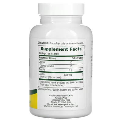 Лецитин із сої Nature's Plus Soy Lecithin 1200 мг, 90 капсул