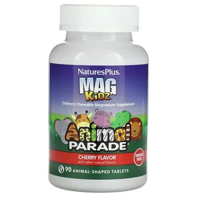 Вітаміни та мінерали Natures Plus Animal Parade MagKidz Children’s Chewables, 90 жувальних таблеток - Вишня