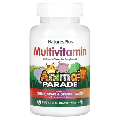 Мультивитамины для детей Nature's Plus Animal Parade Children's Multi-Vitamin, вкус ассорти, 180 таблеток