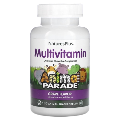 Мультивитамины для детей Nature's Plus Animal Parade Children's Multi-Vitamin, вкус виноград, 180 таблеток