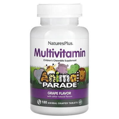 Мультивітаміни Nature's Plus Animal Parade Children's Multi-Vitamin, смак виноград, 180 таблеток