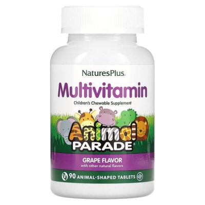 Мультивитамины для детей Nature's Plus Animal Parade Children's Multi-Vitamin, вкус виноград, 90 таблеток
