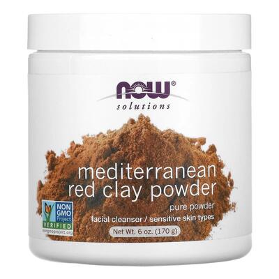 Глина красная средиземноморская NOW Mediterranean Red Clay Powder, 170 г