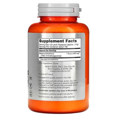 Бетаин NOW Betaine порошок, 170 г