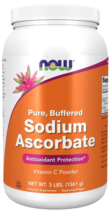 Аскорбат натрия NOW Sodium Ascorbate Pure Buffered порошок, 1361 г