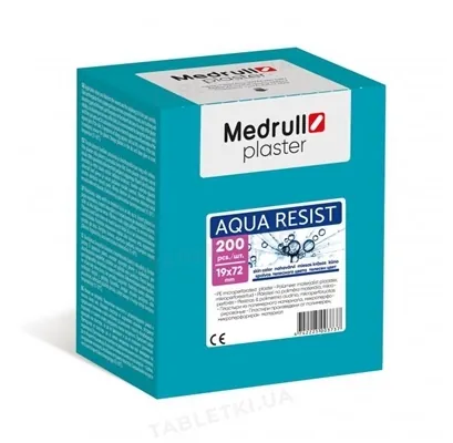 Пластир медичний Medrull Aqua Resist на полімерній основі, 1,9 см х 7,2 см, 200 штук