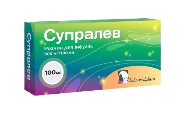 Супралев розчин д/інф. 500 мг/100 мл по 100 мл у конт.