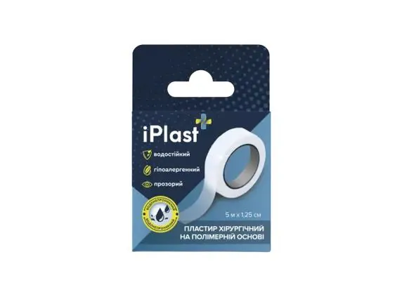 Пластир медичний iPlast хірургічний на полімерній основі, 1,25 см х 5 м, 1 штука