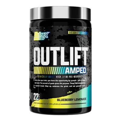 Передтренувальний комплекс Nutrex Research Outlift Amped, чорничний лимонад, 449,1 г