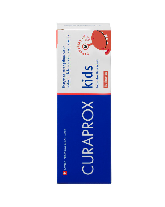 Зубная паста Curaprox Kids детская без фтора, с 0+ лет, клубника, 60 мл
