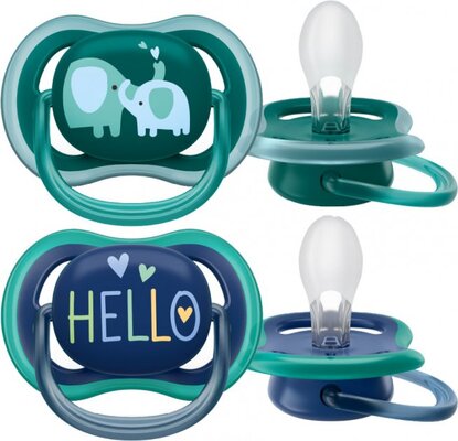 Пустышка силиконовая Philips Avent Ultra Air SCF349/18 ортодонтическая, 18+ месяцев, 2 шт