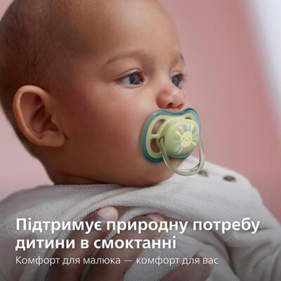 Пустышка силиконовая Philips Avent Ultra Air SCF085/58 ортодонтична, 0-6 месяцев, 2 шт