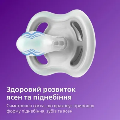 Пустушка силіконова Philips Avent Ultra Air SCF085/60 ортодонтична, 6-18 місяців, 2 шт