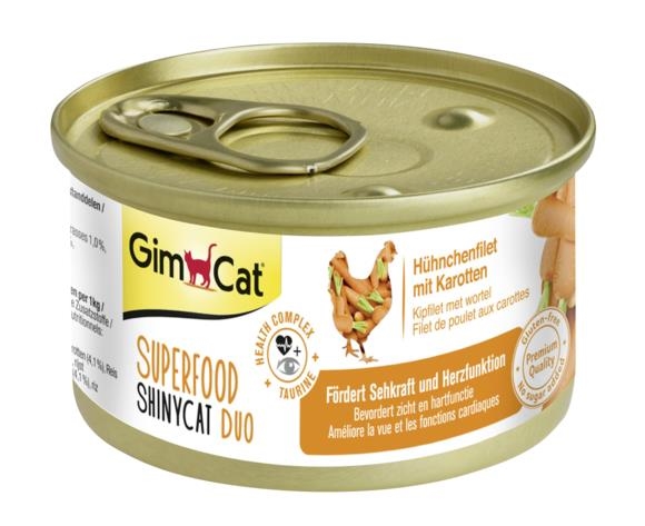 Корм влажный для кошек GimCat Shiny Cat Superfood с курицей и морковью, 70 г