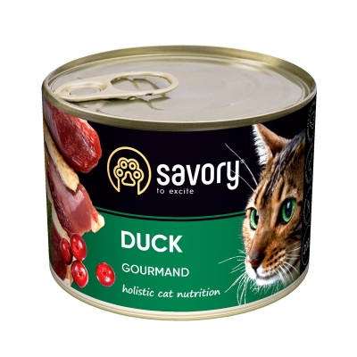 Корм влажный для кошек Savory 30617 с уткой, 200 г