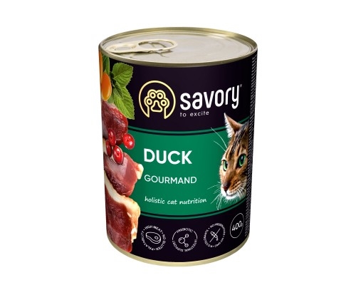 Корм влажный для кошек Savory 30624 с уткой, 400 г
