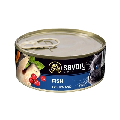 Корм влажный для кошек Savory 30631 с рыбой, 100 г